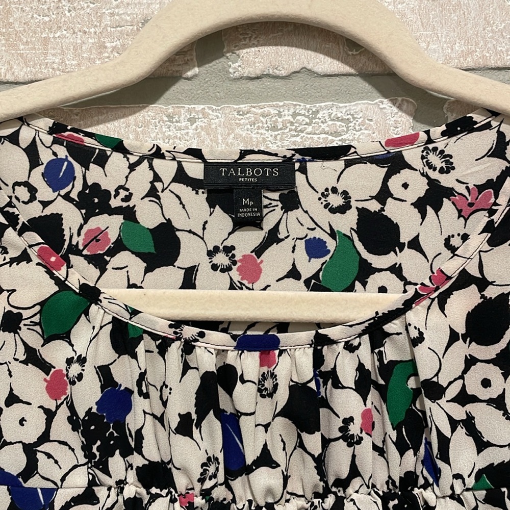Talbots - White/Floral - Long Sleeve Top - image 2